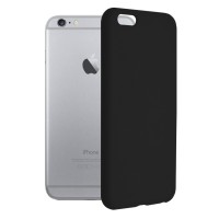 Techsuit Black Silicone Back Cover voor Apple iPhone 6 Plus/6S Plus - Zwart