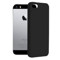 Techsuit Black Silicone Back Cover voor Apple iPhone 5/5S / iPhone SE 2016 - Zwart