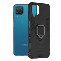 Techsuit Shield Silicone Back Cover voor Samsung Galaxy A12 - Zwart