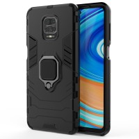 Techsuit Shield Silicone Back Cover voor Xiaomi Redmi Note 9S/9 Pro - Zwart