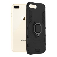 Techsuit Shield Silicone Back Cover voor Apple iPhone 8 Plus/7 Plus - Zwart