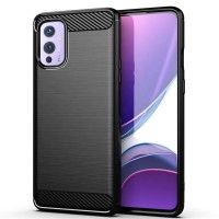 Techsuit Carbon Silicone Back Cover voor OnePlus 9 - Zwart