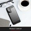Techsuit Carbon Silicone Back Cover voor OnePlus 9 Pro - Zwart