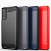 Techsuit Carbon Silicone Back Cover voor Samsung Galaxy S21 Plus - Zwart