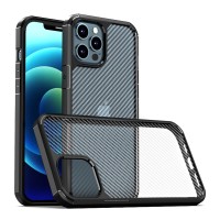 Techsuit Carbon Fuse Back Cover voor Apple iPhone 12 Pro Max - Zwart