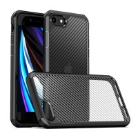 Techsuit Carbon Fuse Back Cover voor Apple iPhone 6/6S/7/8 / iPhone SE 2022/2020 - Zwart