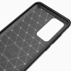 Techsuit Carbon Silicone Back Cover voor Huawei P40 Pro Plus - Zwart