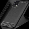 Techsuit Carbon Silicone Back Cover voor Huawei P40 Pro Plus - Zwart