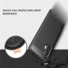 Techsuit Carbon Silicone Back Cover voor Motorola Edge Plus - Zwart