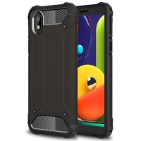 Techsuit Hybrid Armor Back Cover voor Samsung Galaxy A01 Core - Zwart