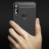 Techsuit Carbon Silicone Back Cover voor Motorola Moto E6i / Moto E6s - Zwart