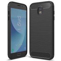 Techsuit Carbon Silicone Back Cover voor Samsung Galaxy J5 2017 - Zwart