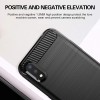 Techsuit Carbon Silicone Back Cover voor Samsung Galaxy A01 - Zwart