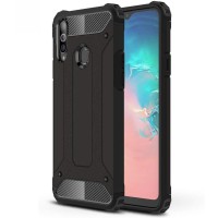 Techsuit Hybrid Armor Back Cover voor Samsung Galaxy A20s - Zwart