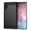 Techsuit Carbon Silicone Back Cover voor Samsung Galaxy Note 10 Plus - Zwart
