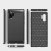 Techsuit Carbon Silicone Back Cover voor Samsung Galaxy Note 10 Plus - Zwart