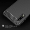 Techsuit Carbon Silicone Back Cover voor Samsung Galaxy A7 2018 - Zwart