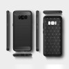 Techsuit Carbon Silicone Back Cover voor Samsung Galaxy S8 Plus - Zwart