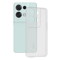 Techsuit Clear Silicone Back Cover voor Oppo Reno8 Pro - Transparant