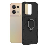 Techsuit Shield Silicone Back Cover voor Oppo Reno8 - Zwart