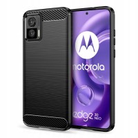 Techsuit Carbon Silicone Back Cover voor Motorola Edge 30 Neo - Zwart