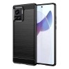 Techsuit Carbon Silicone Back Cover voor Motorola Edge 30 Ultra - Zwart