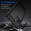 Techsuit Carbon Silicone Back Cover voor Motorola Edge 30 Ultra - Zwart