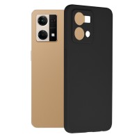 Techsuit Black Silicone Back Cover voor Oppo Reno7 - Zwart