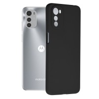 Techsuit Black Silicone Back Cover voor Motorola Moto E32 / Moto E32s - Zwart