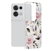 Techsuit Marble Back Cover voor Oppo Reno8 Pro - Chloe White
