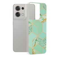 Techsuit Marble Back Cover voor Oppo Reno8 - Green Hex