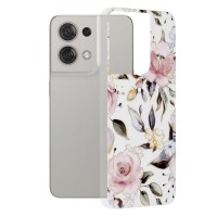 Techsuit Marble Back Cover voor Oppo Reno8 - Chloe White