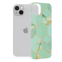 Techsuit Marble Back Cover voor Apple iPhone 14 Plus - Green Hex