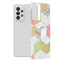 Techsuit Marble Back Cover voor Samsung Galaxy A33 - Purple Hex