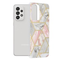 Techsuit Marble Back Cover voor Samsung Galaxy A33 - Pink Hex