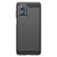 Techsuit Carbon Silicone Back Cover voor Motorola Moto G53 - Zwart
