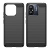 Techsuit Carbon Silicone Back Cover voor Xiaomi Redmi 12C - Zwart