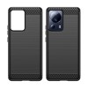 Techsuit Carbon Silicone Back Cover voor Xiaomi 13 Lite - Zwart