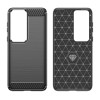 Techsuit Carbon Silicone Back Cover voor Huawei P60 Pro - Zwart
