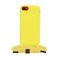 Techsuit Crossbody Lanyard Back Cover voor Apple iPhone SE 2022/2020 / iPhone 7/8 - Geel