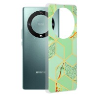 Techsuit Marble Back Cover voor HONOR Magic5 Lite - Green Hex