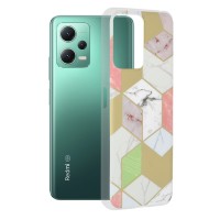 Techsuit Marble Back Cover voor Xiaomi Poco X5 / Redmi Note 12 5G - Purple Hex
