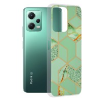 Techsuit Marble Back Cover voor Xiaomi Poco X5 / Redmi Note 12 5G - Green Hex