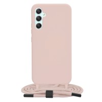 Techsuit Crossbody Lanyard Back Cover voor Samsung Galaxy A34 - Roze