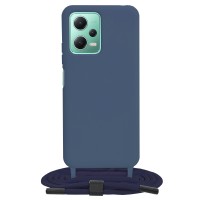 Techsuit Crossbody Lanyard Back Cover voor Xiaomi Poco X5 / Redmi Note 12 5G - Blauw