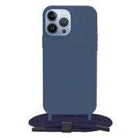 Techsuit Crossbody Lanyard Back Cover voor Apple iPhone 13 Pro Max - Blauw