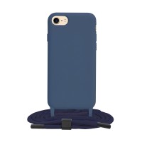 Techsuit Crossbody Lanyard Back Cover voor Apple iPhone 6/6S/7/8 / iPhone SE 2022/2020 - Blauw