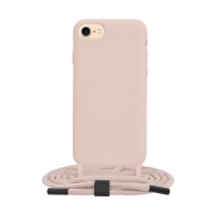 Techsuit Crossbody Lanyard Back Cover voor Apple iPhone 6/6S/7/8 / iPhone SE 2022/2020 - Roze