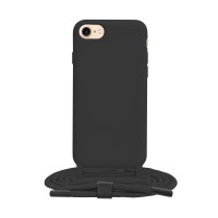 Techsuit Crossbody Lanyard Back Cover voor Apple iPhone 6/6S/7/8 / iPhone SE 2022/2020 - Zwart