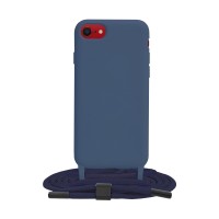 Techsuit Crossbody Lanyard Back Cover voor Apple iPhone SE 2022/2020 / iPhone 7/8 - Blauw